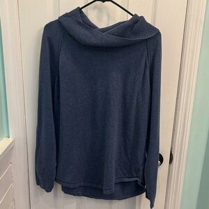 JEANNE PIERRE Blue Cowl Neck Sweater XL